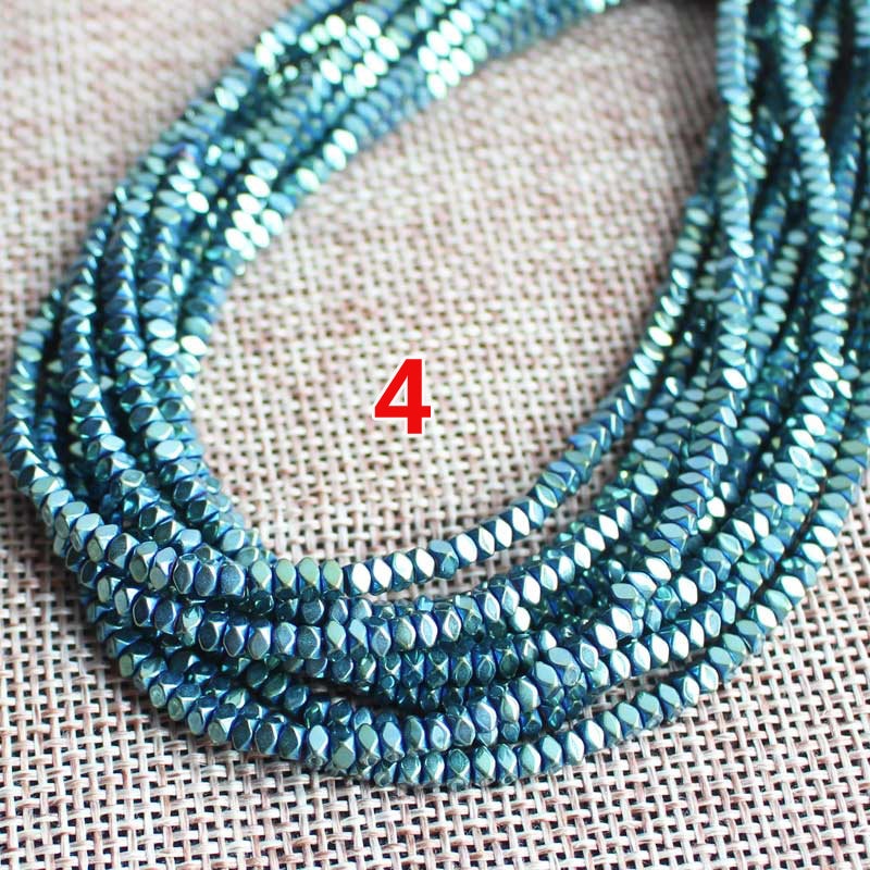 Hematite Square Faceted Beads 2x3mm 2x4mm 15''