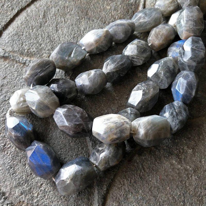 Labradorite Faceted Nugget Stone Beads 18-20mm 15''