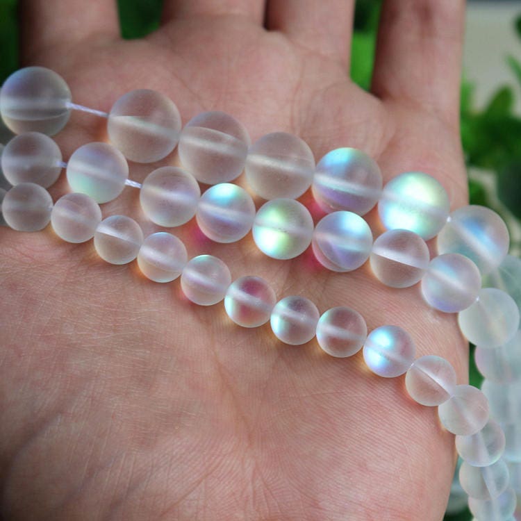 White Glass Matte Beads 6mm 8mm 10mm 12mm 15''