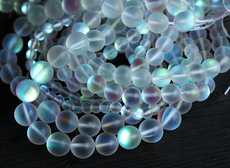 White Glass Matte Beads 6mm 8mm 10mm 12mm 15''
