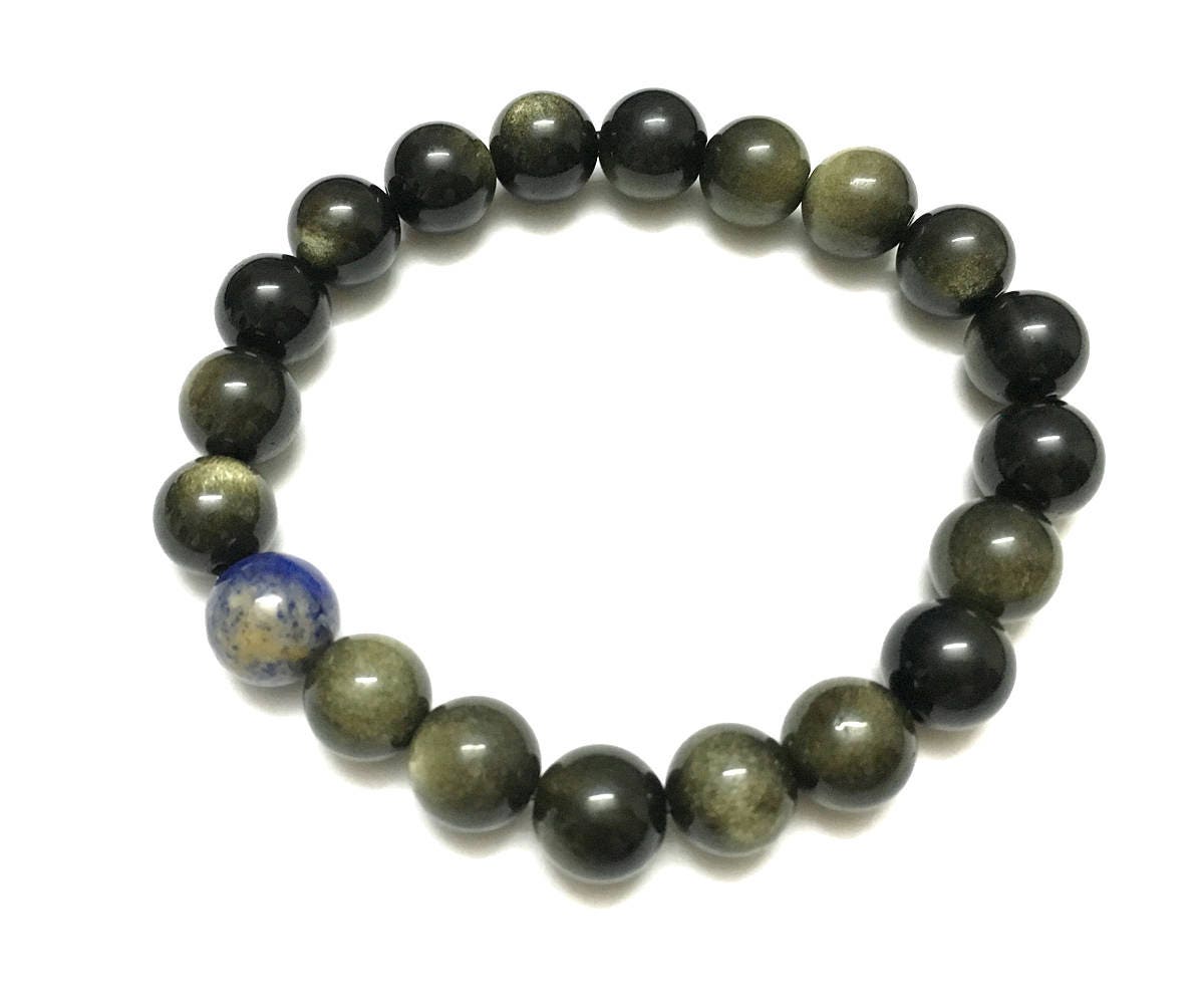 Gold Obsidian Bracelet 8''