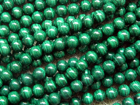Perles en pierre véritable malachite vert foncé A+ 4 mm, 6 mm, 8 mm, 10 mm, 12 mm, 15 pouces