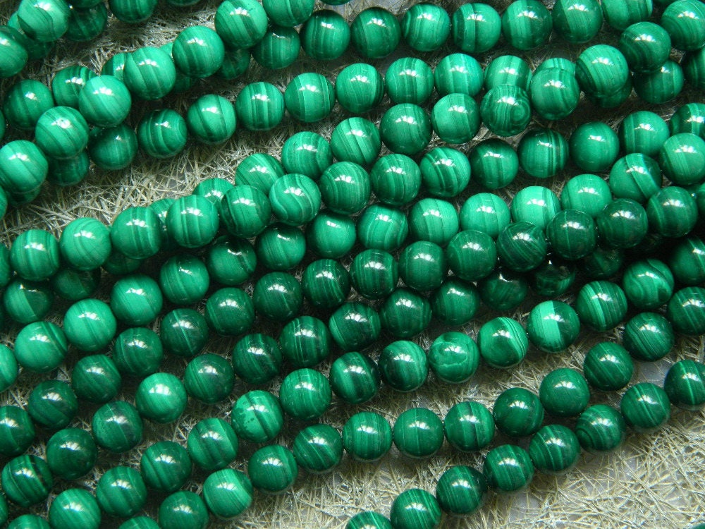 A+ Dark Green Malachite Genuine Stone Beads 4mm 6mm 8mm 10mm 12mm 15''