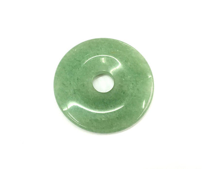 Green Aventurine Donut Pendant 40mm 50mm, 1 pc