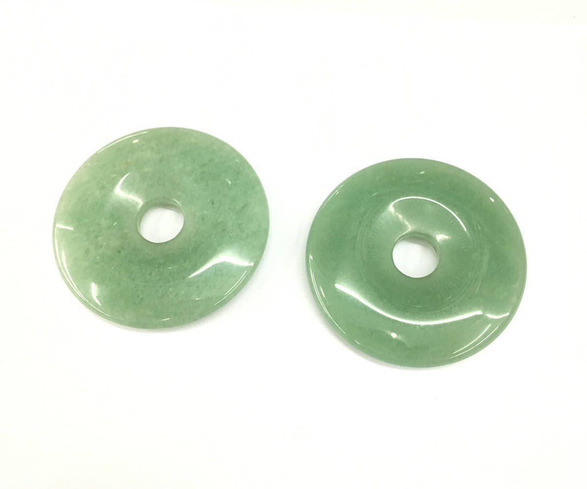 Green Aventurine Donut Pendant 40mm 50mm, 1 pc