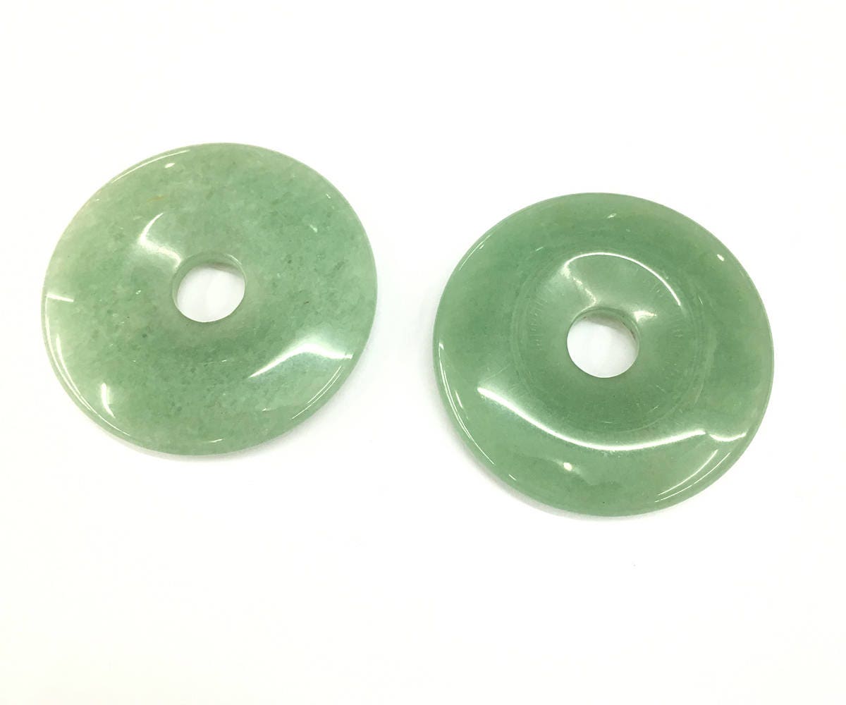 Green Aventurine Donut Pendant 40mm 50mm, 1 pc