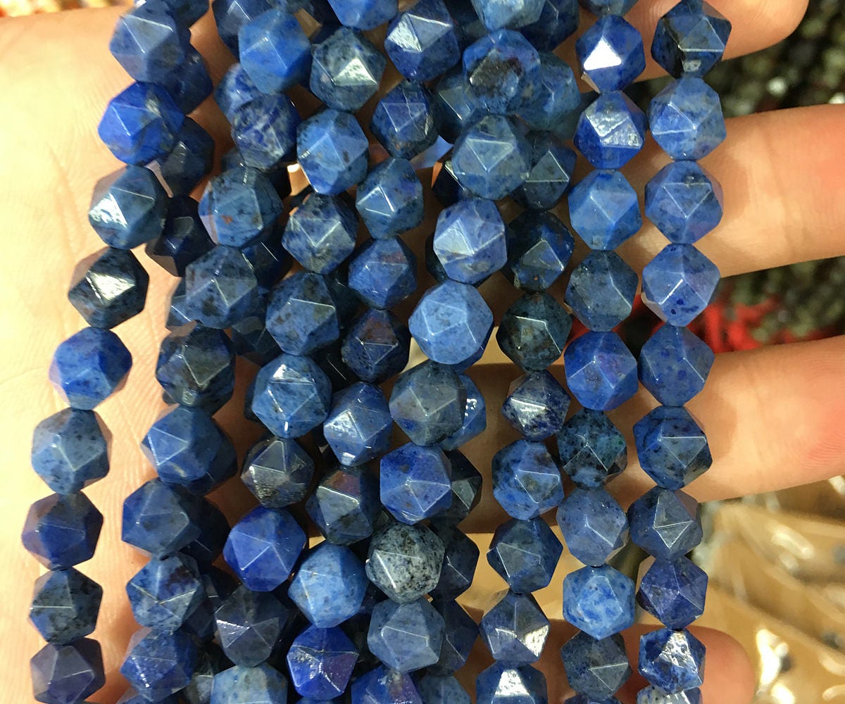 Dumortierite Nugget Faceted Beads 6mm 8mm 10mm 15''