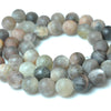 Gray Sunstone Matte Beads 6mm 8mm 10mm 12mm 15''