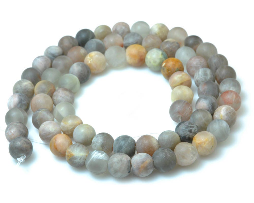 Gray Sunstone Matte Beads 6mm 8mm 10mm 12mm 15''