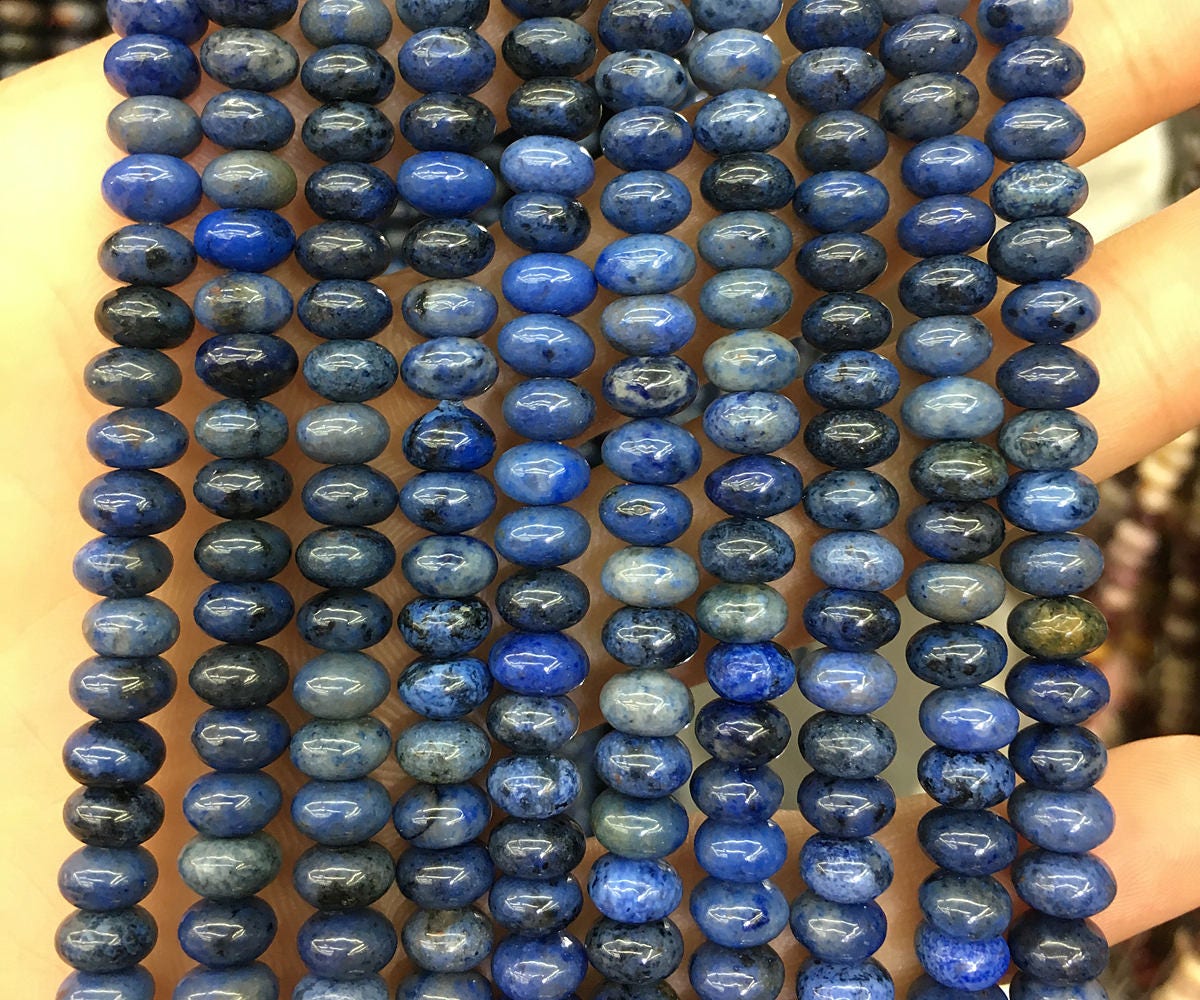 Perles de pierre rondelles dumortiérite 4x6mm 15''