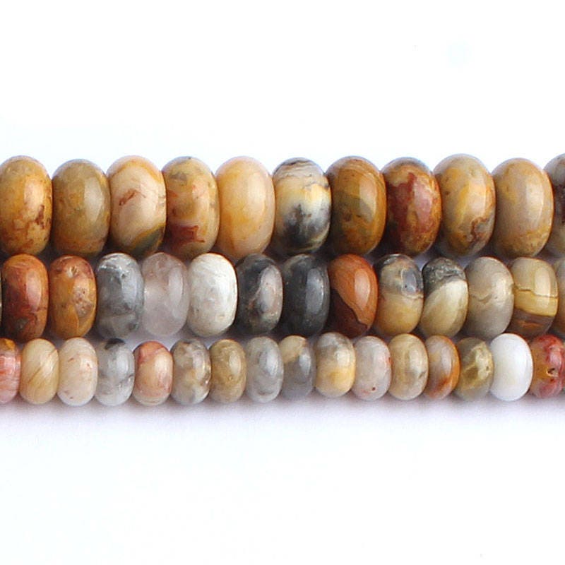 Crazy Agate Rondelle Beads 4x6mm 5x8mm 6x10mm 15''