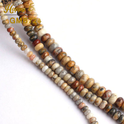 Crazy Agate Rondelle Beads 4x6mm 5x8mm 6x10mm 15''