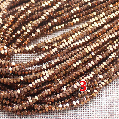 Hematite Square Faceted Beads 2x3mm 2x4mm 15''