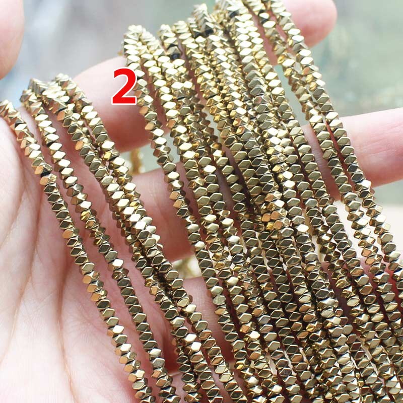 Hematite Square Faceted Beads 2x3mm 2x4mm 15''