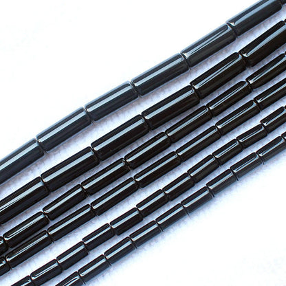 Black Onyx Tube Beads 4x8mm 4x13mm 6x16mm 15''