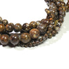 Perles d'opale marron 4 mm 6 mm 8 mm 10 mm 12 mm 15''