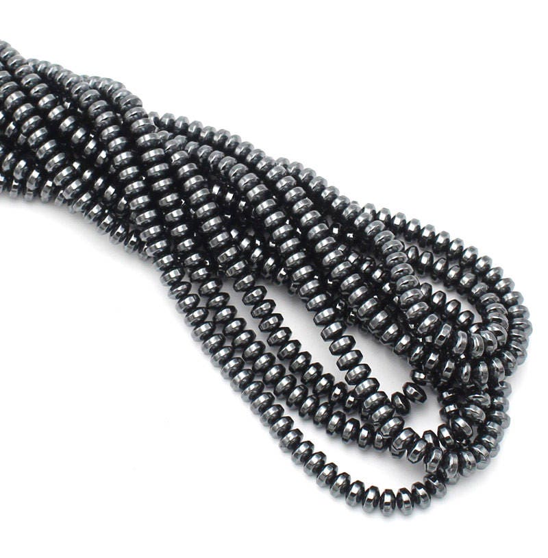 Hematite Rondelle Beads 2x4mm 3x6mm 3x8mm 15''