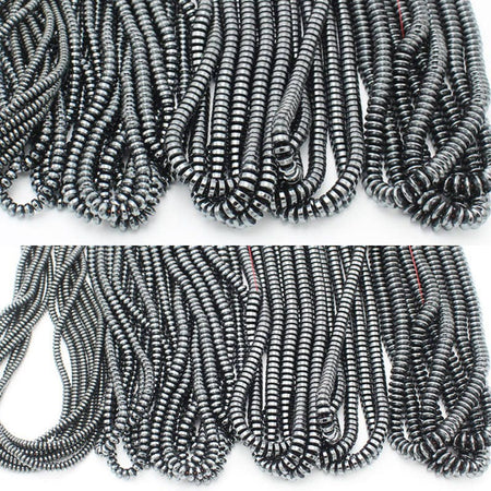 Perles rondelles en hématite 2x4mm 3x6mm 3x8mm 15''