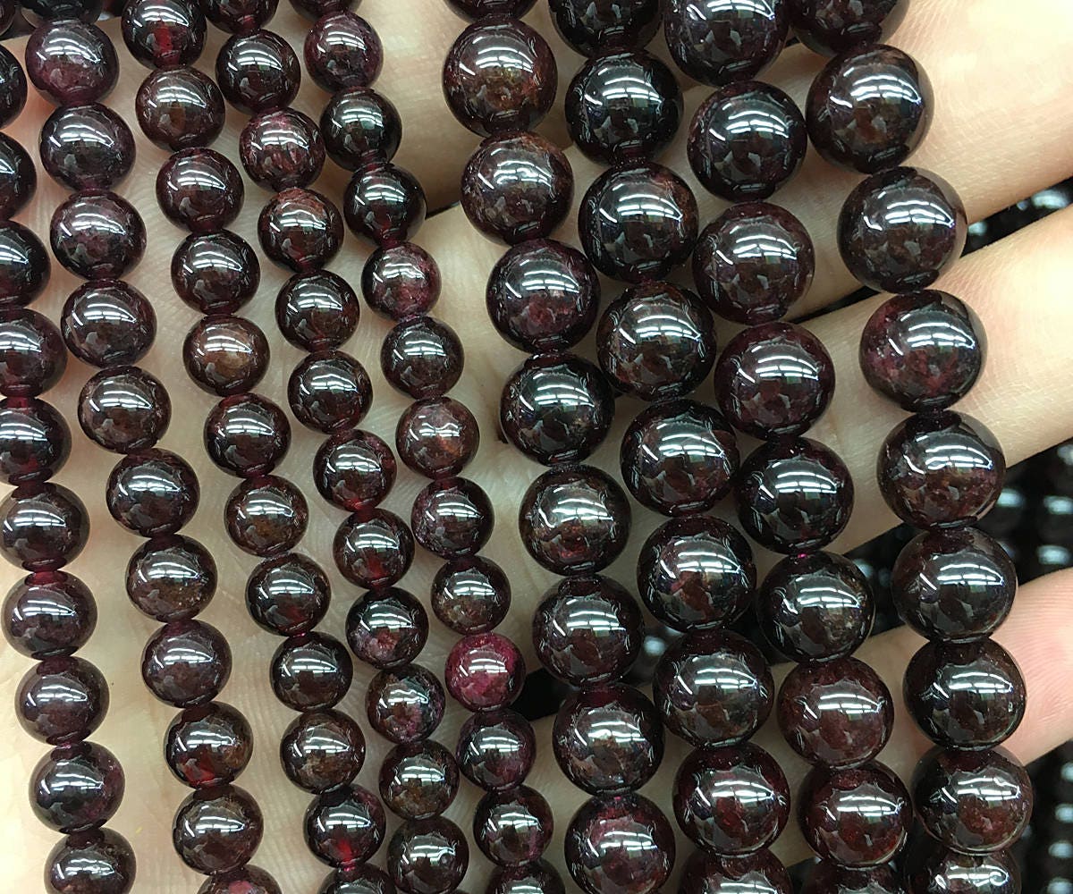 Garnet Beads 4mm 6mm 8mm 10mm 12mm 15''