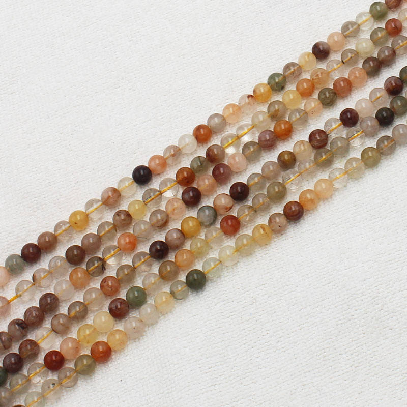 Rainbow Rutilated Crystal Quartz Beads 4mm 6mm 8mm 10mm 12mm 15''