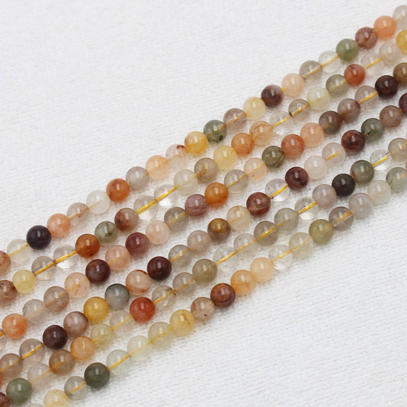 Rainbow Rutilated Crystal Quartz Beads 4mm 6mm 8mm 10mm 12mm 15''