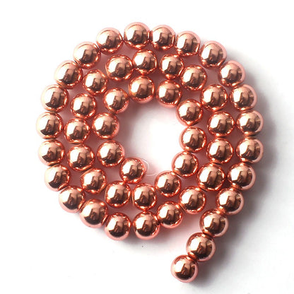Rose Gold Plated Hematite Beads 4mm 6mm 8mm 10mm 15''