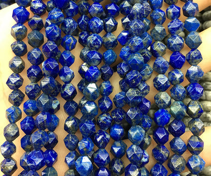 Genuine Lapis Lazuli Faceted Beads 8mm 10mm 15''