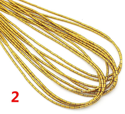 Hematite Tube Beads 1x3mm 2x3mm 2x4mm 3x5mm 15''