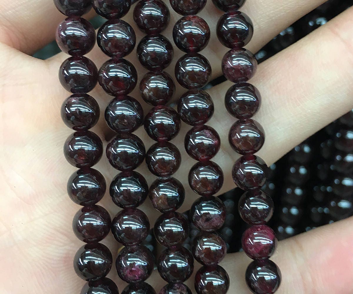 Garnet Beads 4mm 6mm 8mm 10mm 12mm 15''