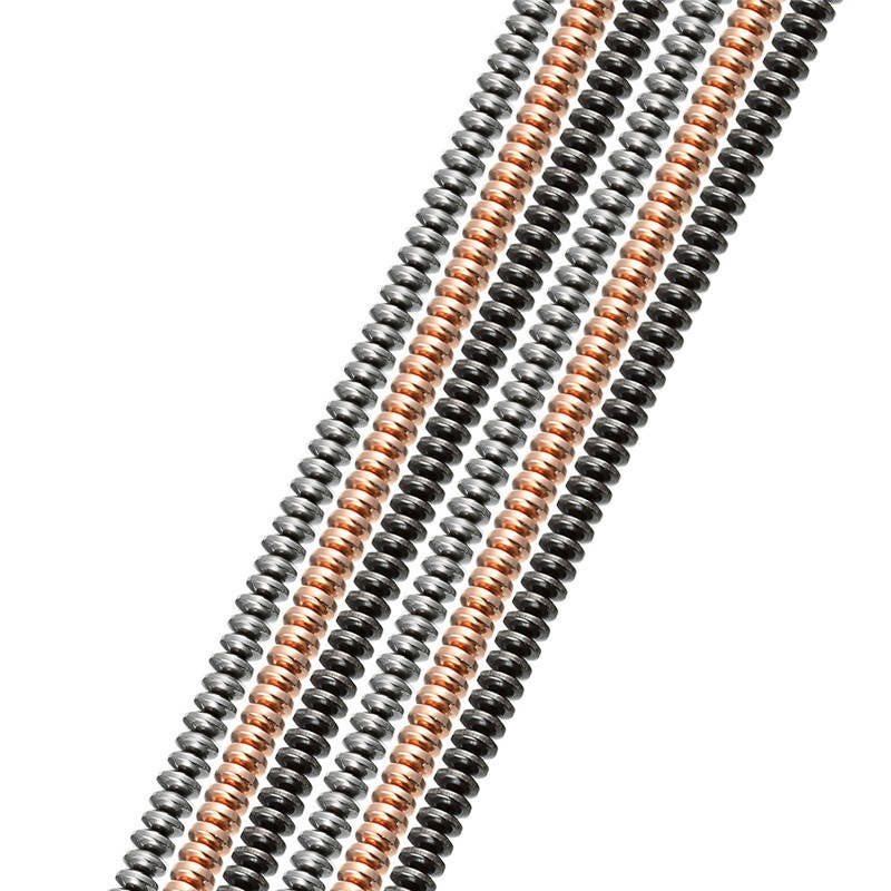 Perles rondelles en hématite 3x6 mm 15''