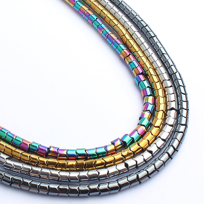 4x5mm Hematite Tube Beads 15''
