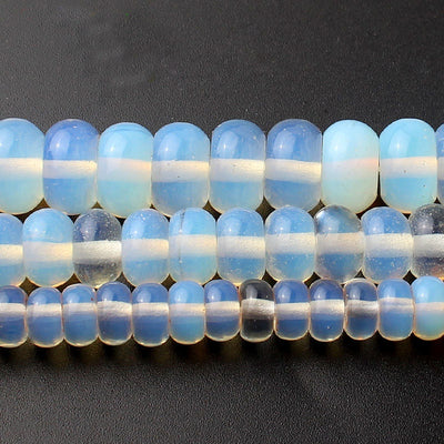Blue White Opal Rondelle Beads 4x6mm 5x8mm 6x10mm 15''