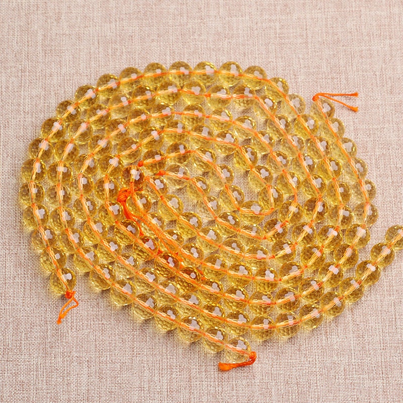 Citrine Faceted Beads 4mm 6mm 8mm 10mm 12mm 15''