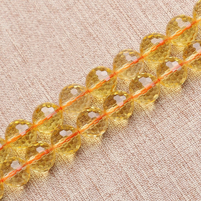 Citrine Faceted Beads 4mm 6mm 8mm 10mm 12mm 15''