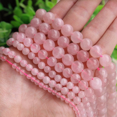Rose Quartz Beads Natural Gemstone Beads 4mm 6mm 8mm 10mm 12mm 15''