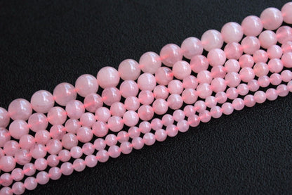 Rose Quartz Beads Natural Gemstone Beads 4mm 6mm 8mm 10mm 12mm 15''