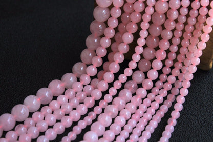 Rose Quartz Beads Natural Gemstone Beads 4mm 6mm 8mm 10mm 12mm 15''
