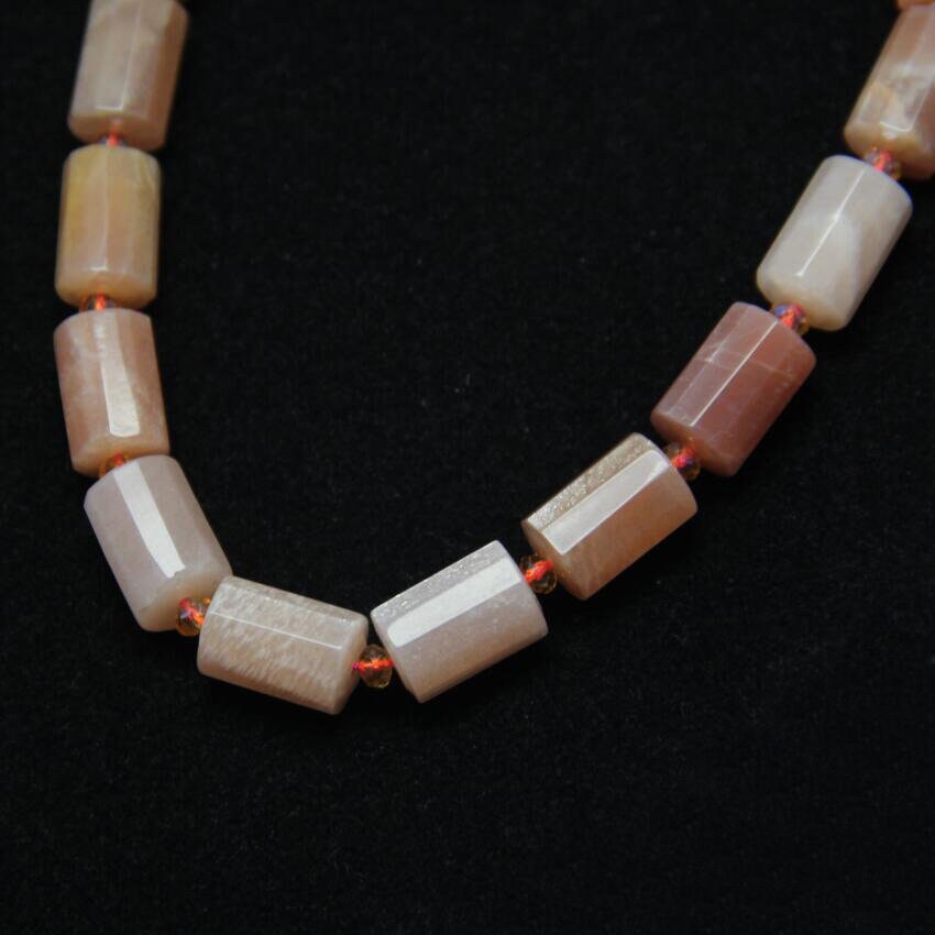 Sunstone Tube Faceted Beads 10x14mm 15''