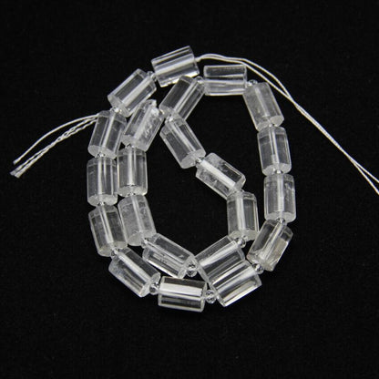 Crystal Quartz Tube Faceted Beads 10x14mm 22pcs