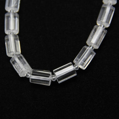 Crystal Quartz Tube Faceted Beads 10x14mm 22pcs