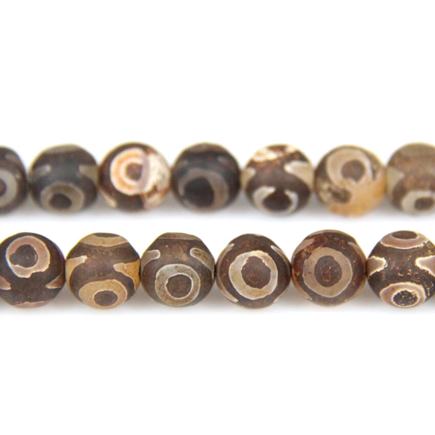 Tibetan Agate Dzi Agate Matte Beads 8mm 10mm 12mm 15''