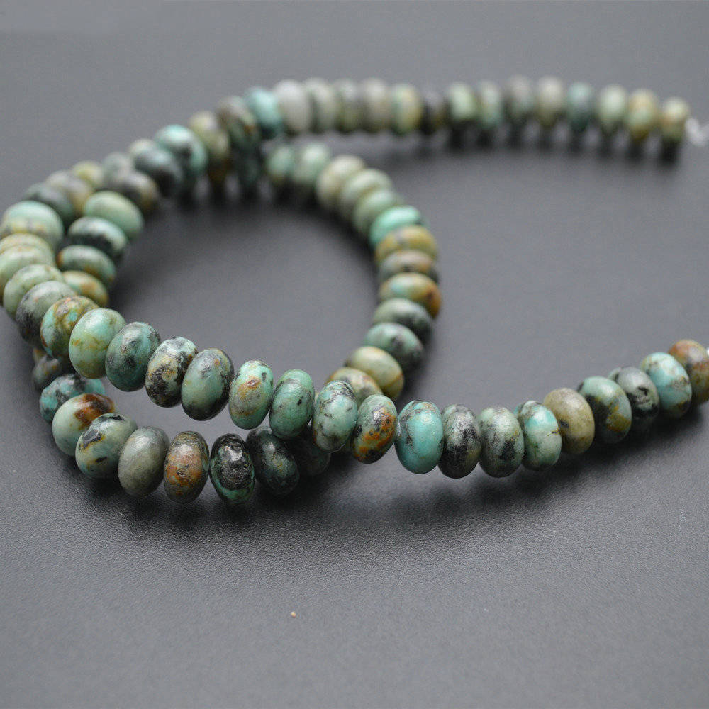 African Turquoise Rondelle Stone Beads 4x6mm  5x8mm 15''
