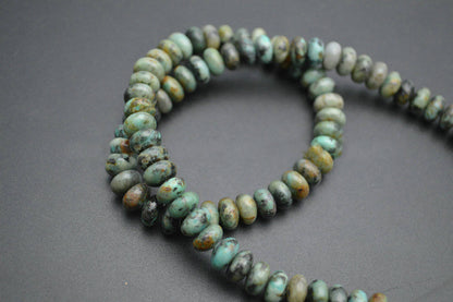 African Turquoise Rondelle Stone Beads 4x6mm  5x8mm 15''