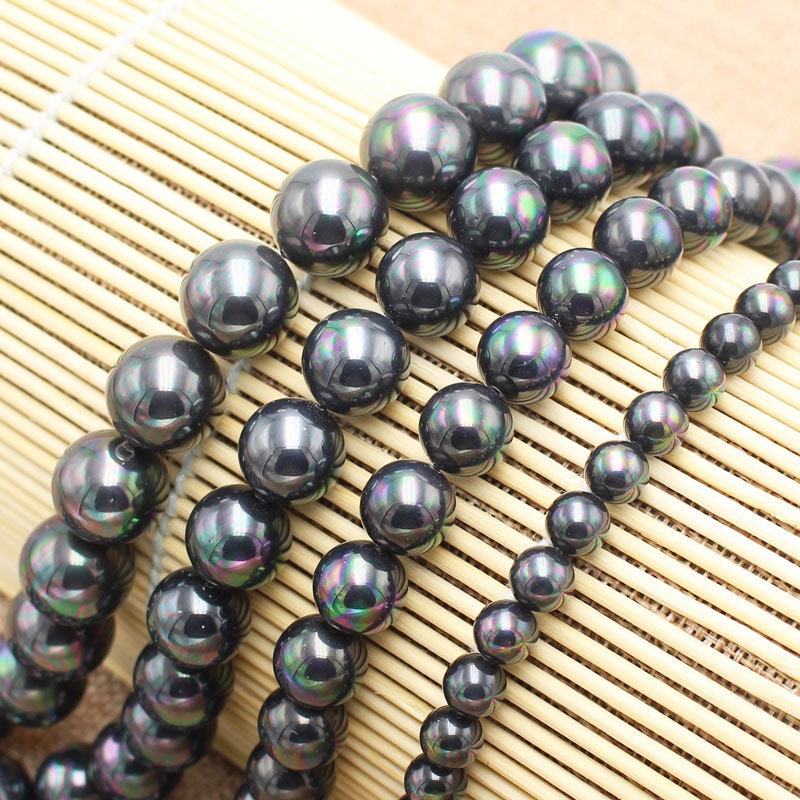 Black Rainbow Shell Pearl Beads 6mm 8mm 10mm 12mm 12mm 14mm 15''
