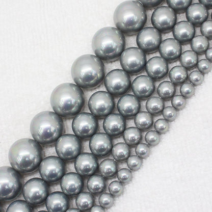 Gray Shell Pearl Beads 6mm 8mm 10mm 12mm 14mm 15''