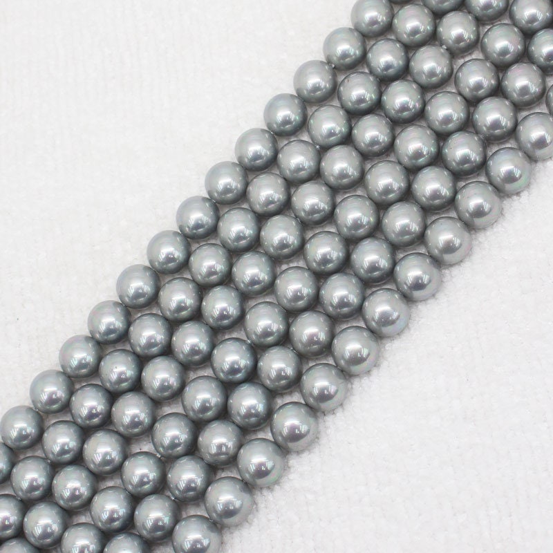 Gray Shell Pearl Beads 6mm 8mm 10mm 12mm 14mm 15''