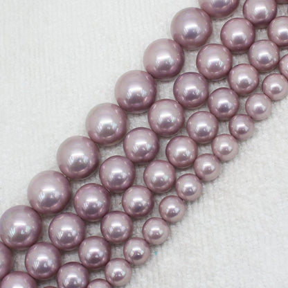 Pink Purple Shell Pearl Beads 6mm 8mm 10mm 12mm 14mm 15''