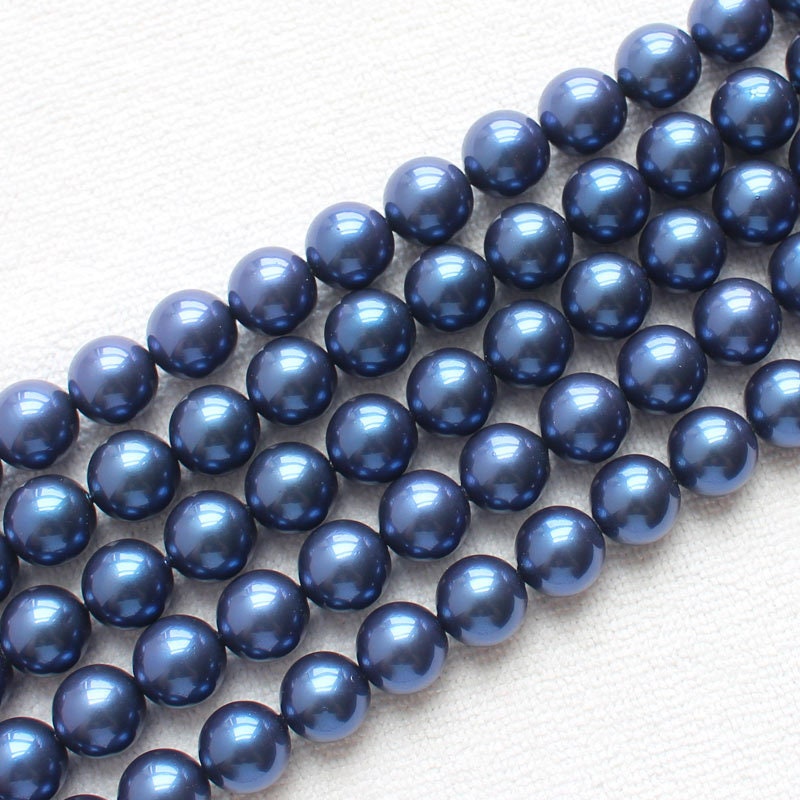 Blue Shell Pearl Beads 6mm 8mm 10mm 12mm 14mm 15''