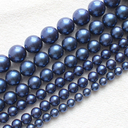 Blue Shell Pearl Beads 6mm 8mm 10mm 12mm 14mm 15''