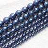 Perles de coquillage bleu 6 mm 8 mm 10 mm 12 mm 14 mm 15''